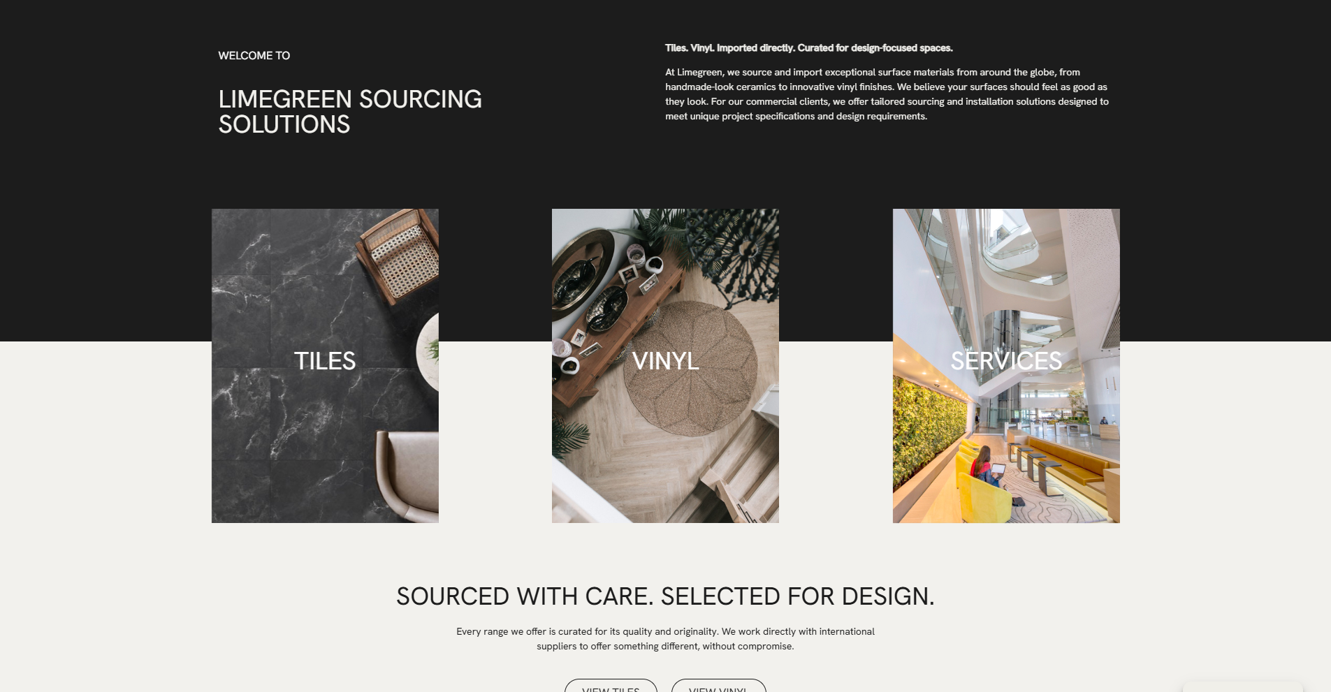 WordPress website design for flooring supplier working with architects