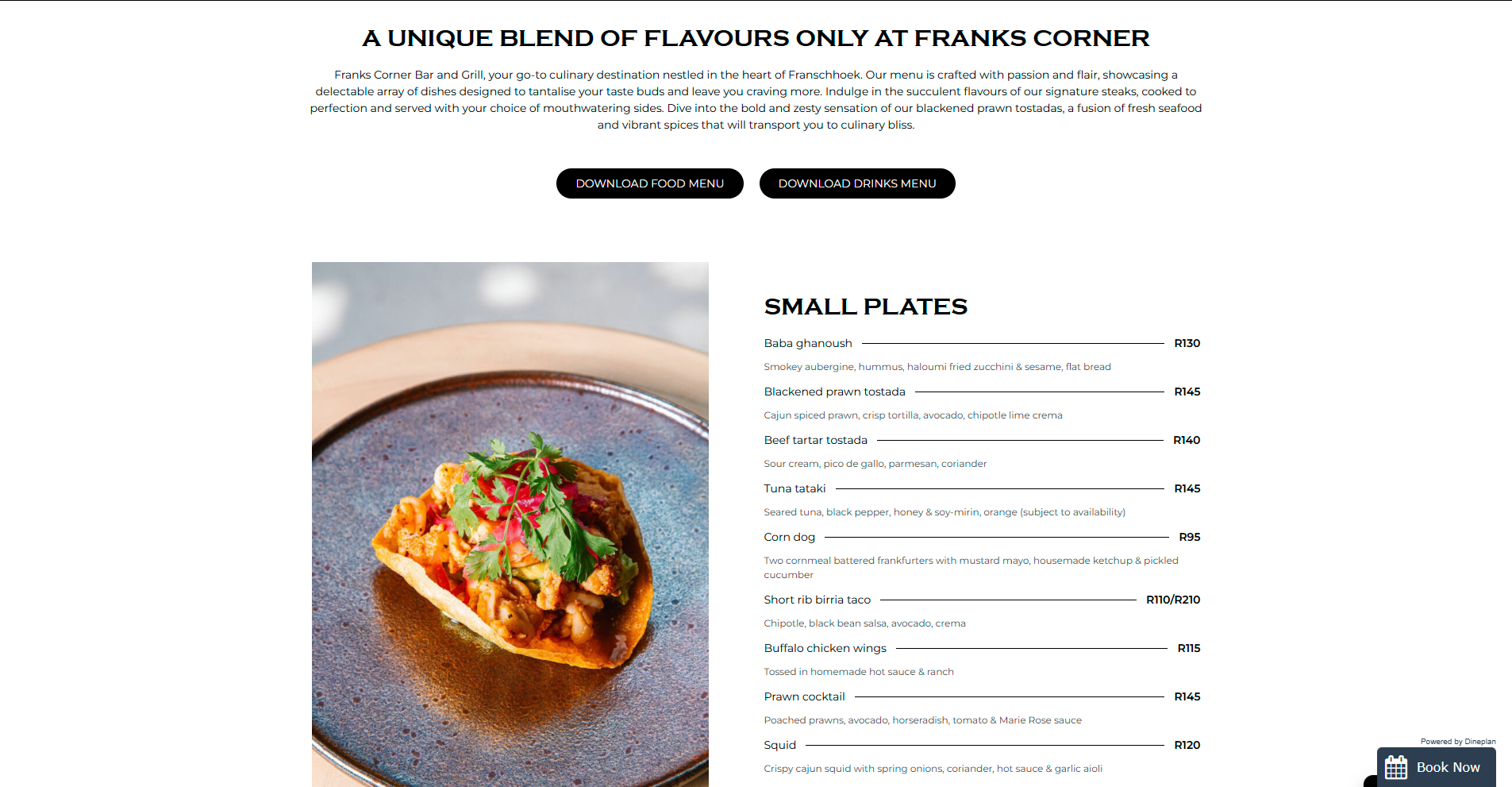 Menu-Franks-Corner-Bar-and-Grill-Bar-and-Grill-Franschhoek